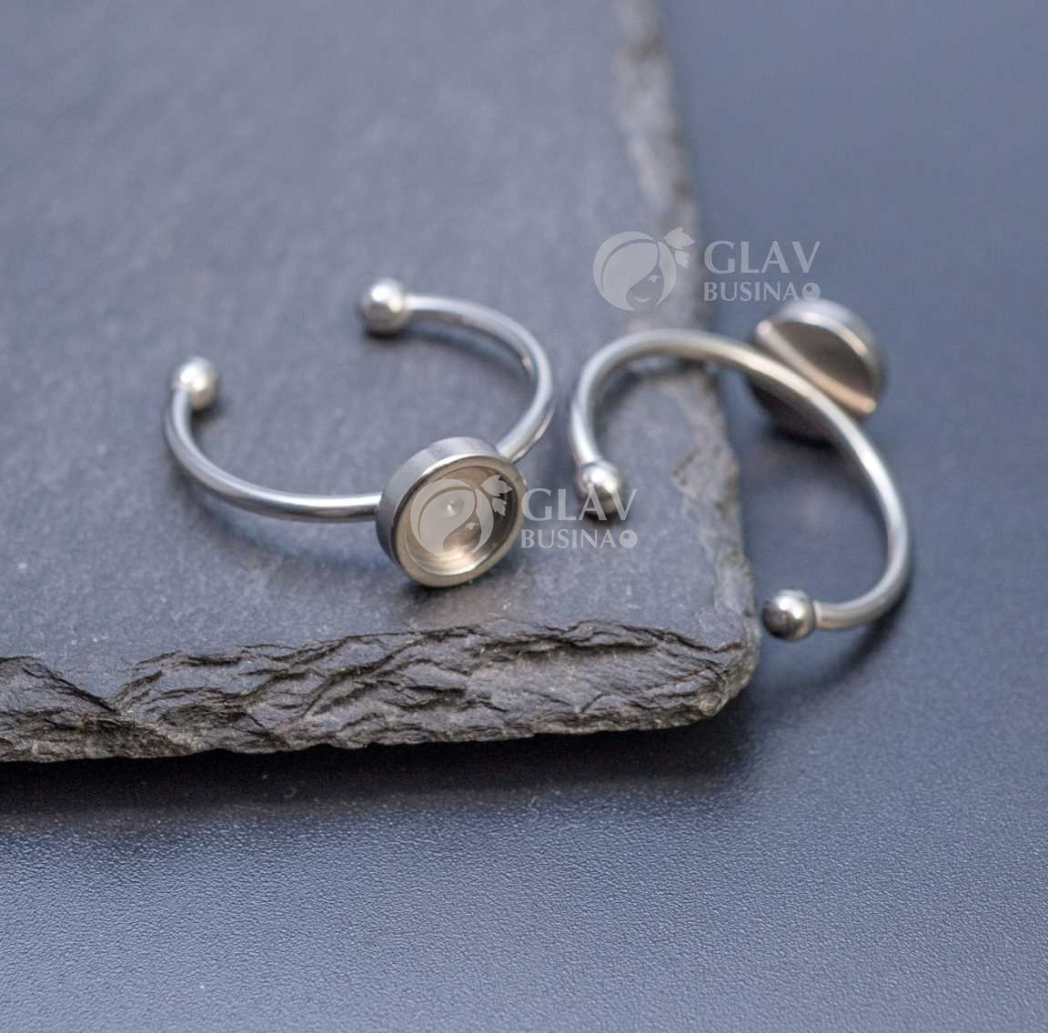 Основа кольца, сеттинг 6 мм с толстым бортиком, универсальный размер, нержавеющая сталь.