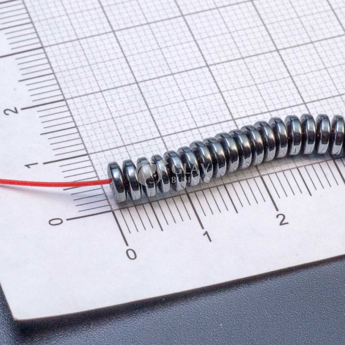 ОПТ (1000 бусин) Бусина-хейши из немагнитного гематита, р-р 5х2мм, отв 1мм.