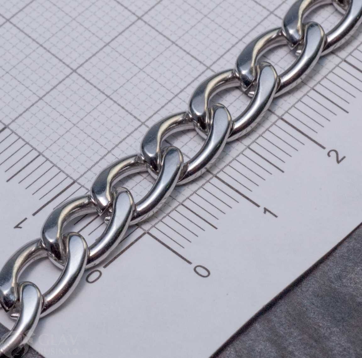 Цепочка твист плоский, 11х7.4х2мм, не паяная, нерж. сталь, цвет стальной, катушка 2 м.