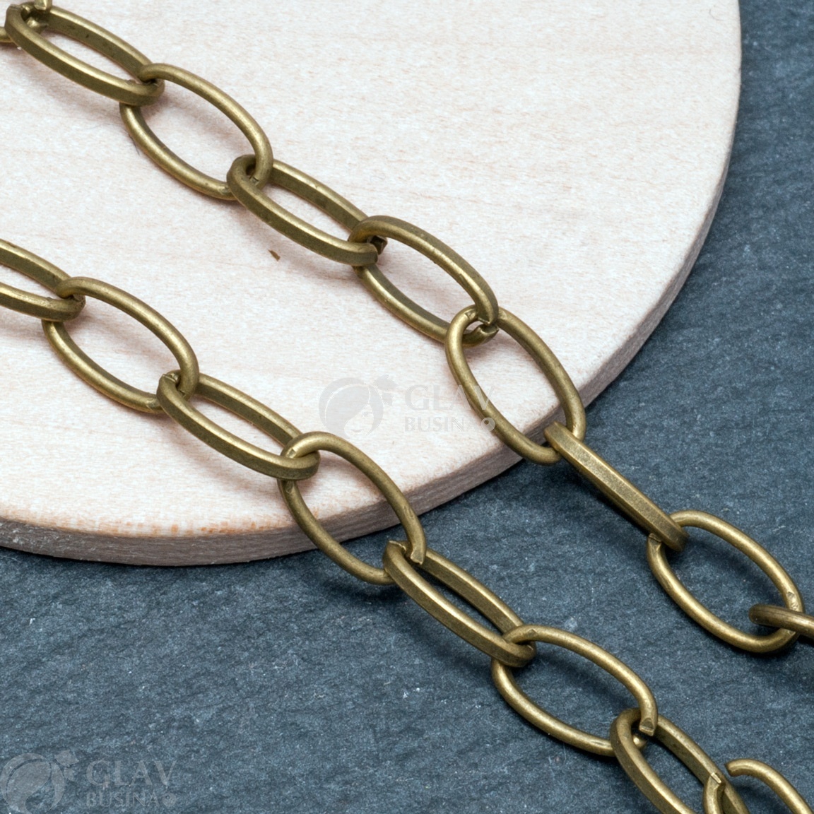 ОПТ (100 шт) Основа для браслета, цепь, р-р 9х5х1мм - железо, замок - бижутерный сплав 12мм, цвет бронза.