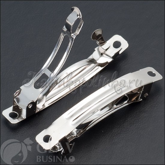 Основа для заколки-автомата, 50х7мм, железо, цвет платина.