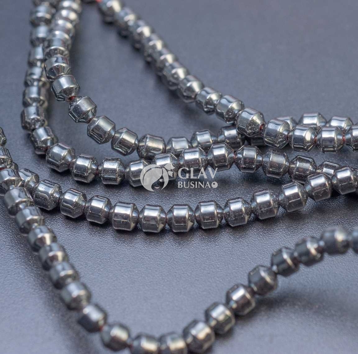 ОПТ (200 бусин) Бусина немагнитного гематита, маленький фонарик, р-р 4х4мм, отв 1мм.