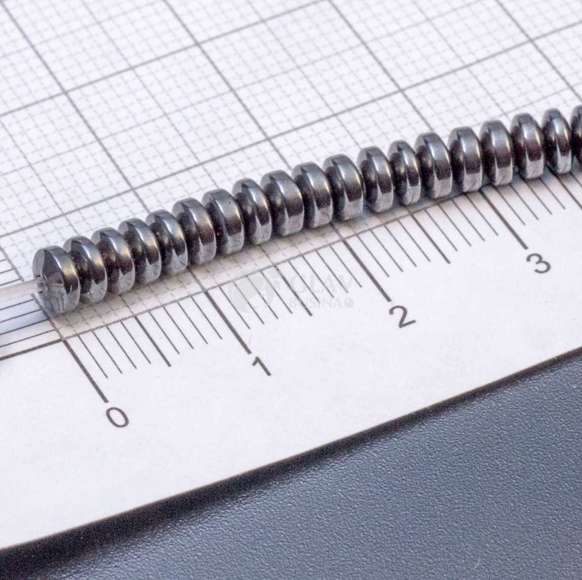 ОПТ (500 бусин) Бусина немагнитного гематита, рондель, р-р 4х2мм, отв 1мм.