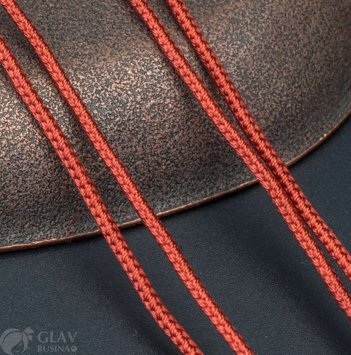 Основа для колье из светло-коричневого полиэстрового шнура, шнур 2мм х 66см, с акриловой стопперной бусиной-рондель 8х4мм и бейлом-ниточкой с бусинками.