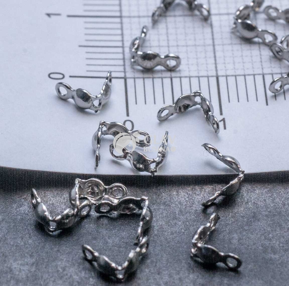 ОПТ (1000 шт) Скуфейки раскладушки из хирургической стали, р-р 5.5х2мм, отв-е 1мм.