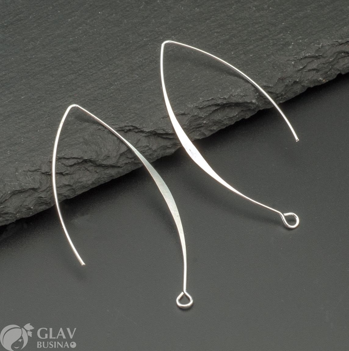 ОПТ (10 пар) Швензы-крючки из латуни, р-р 53х25х0,8мм, ребро 2х0,2мм, петля разъемная 2мм, цвет покрытия серебро.