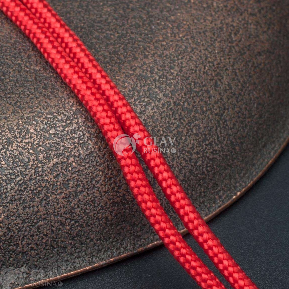 ОПТ (100 шт) Основа для колье из красного полиэстрового шнура, шнур 2,5мм х 64см, плетеная стоперная бусина, бейл-ниточка.