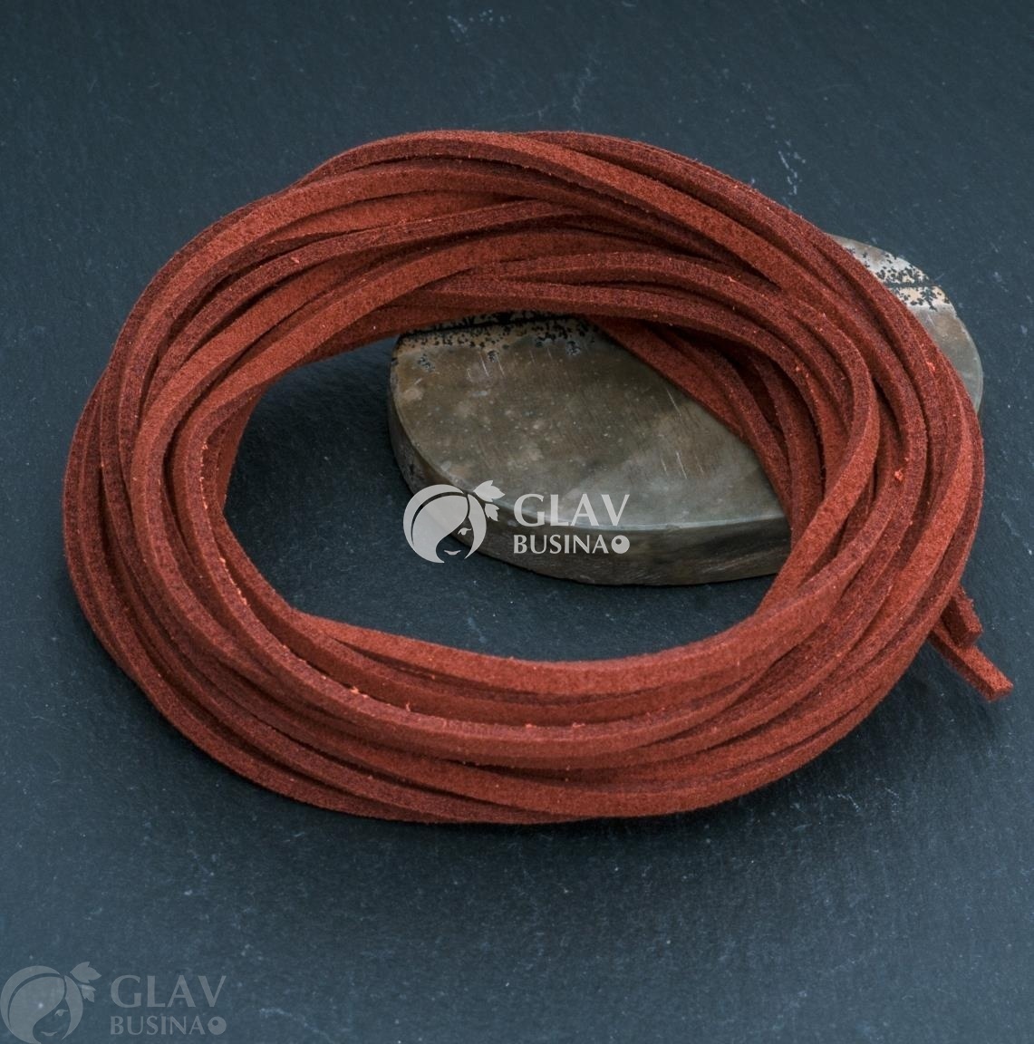 ОПТ (100 шт) Шнур из искусственной замши, хлопковый, коричневый, р-р 2.5х1.5 мм, в 1 отрезке 1 метр.