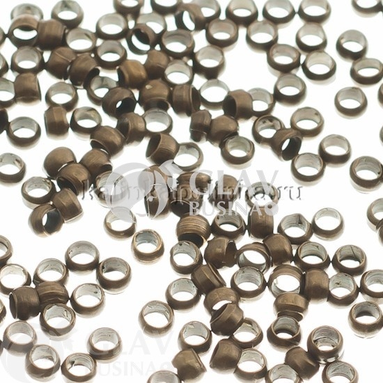 ОПТ (50 упак) Кримпы (зажимные бусины), латунь, цвет бронза, р-р 2.5мм, в упаковке ок. 100шт.