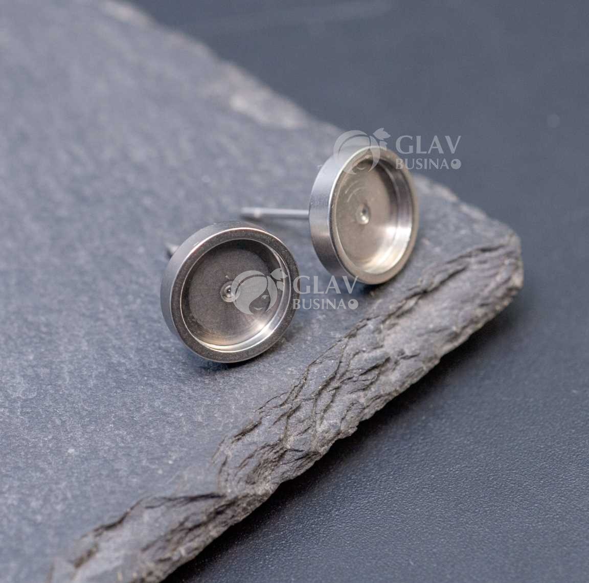 Пуссеты, сеттинг 8 мм с толстым бортиком, хирургическая сталь, цвет стальной.