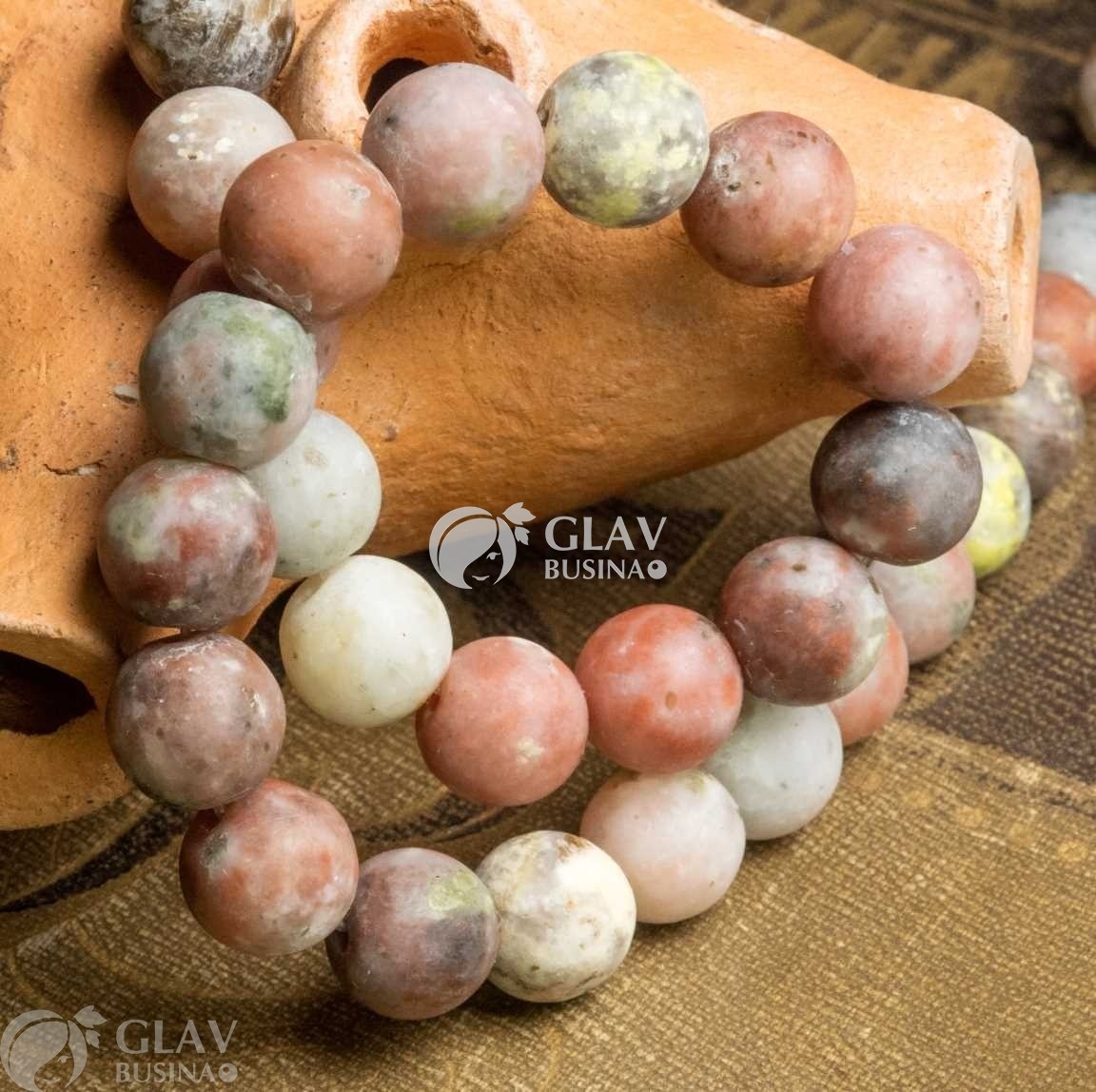 ОПТ (20 бусин) Матовые бусины из мрамора и кунжутной яшмы, диам. 10мм, отв-е 1мм.