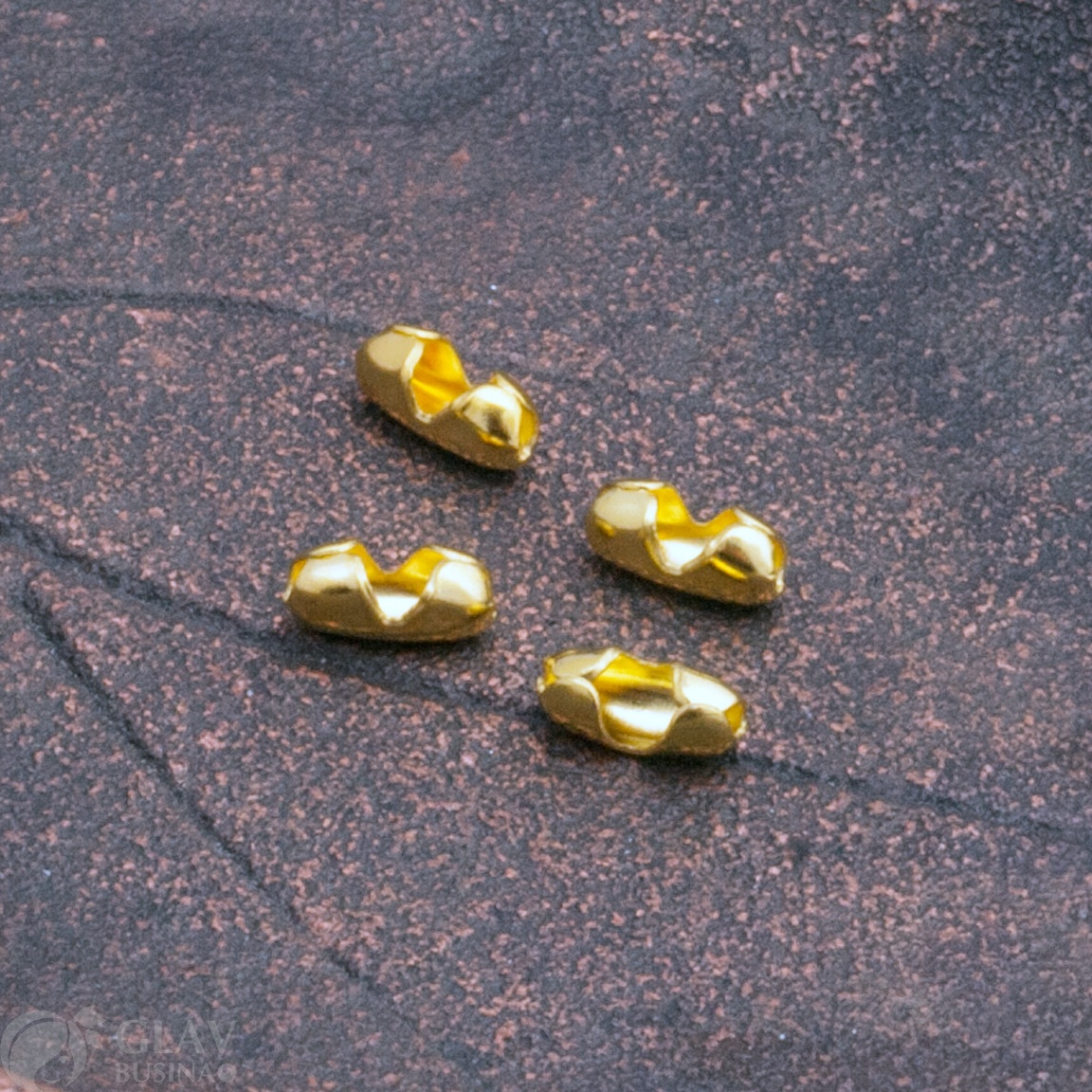 Замочек для шариковой цепочки диам. 1.5мм, латунные, цвет золото, 6х2мм.