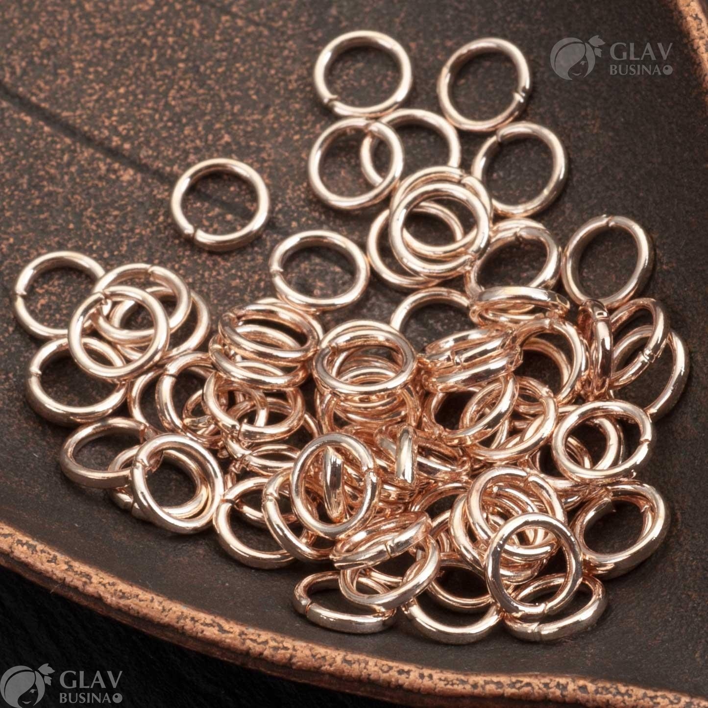 ОПТ (500 шт) Колечки соединительные разъемные железные, р-р 6х1мм, цвет розового золота.