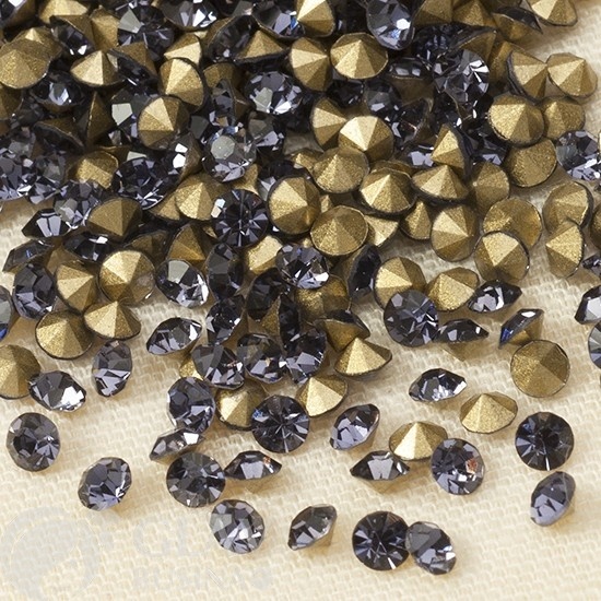 ОПТ (10 упаковок) Стразы ювелирные, хрусталь, цвет сиреневый, ss7 (2.3мм), в упаковке 40шт.