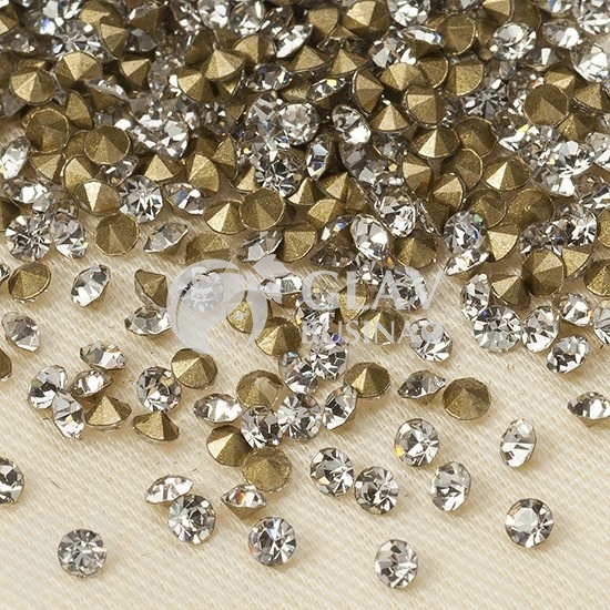 ОПТ (50 упак) Стразы ювелирные, хрусталь, бесцветные с радужным покрытием, ss6 (2.1мм), в упаковке 40шт.