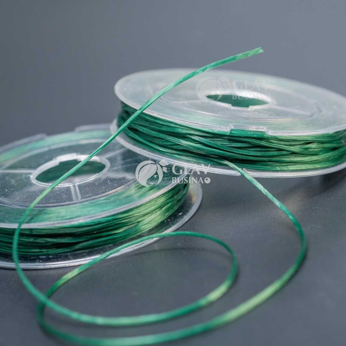 Браслетная резинка (спандекс) на катушке, диам 0,45мм, длина ок. 9м, цвет изумрудный.