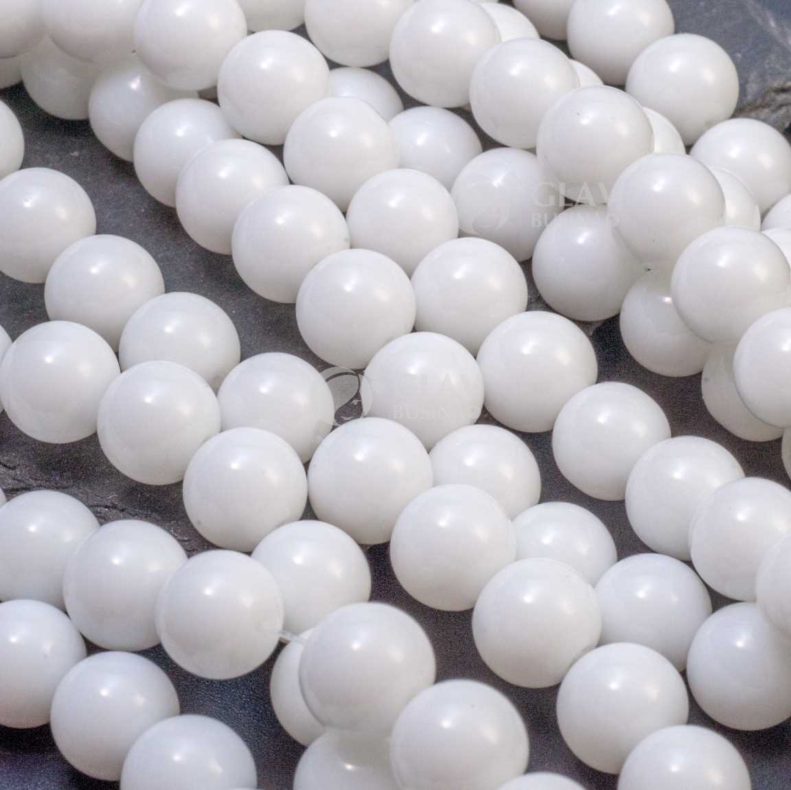 Фарфоровые бусины ручной работы, шар, р-р 10 мм, отв-е 1 мм, белые.