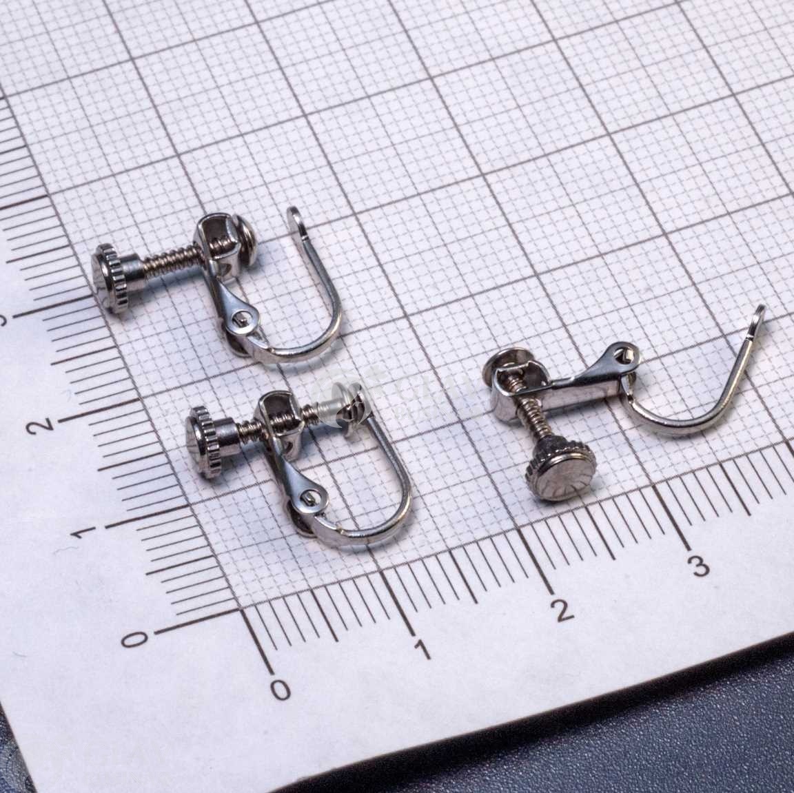 ОПТ (10 пар) Основы для клипс с винтовой регулировкой, хирургическая сталь, р-р 13х13х3мм.