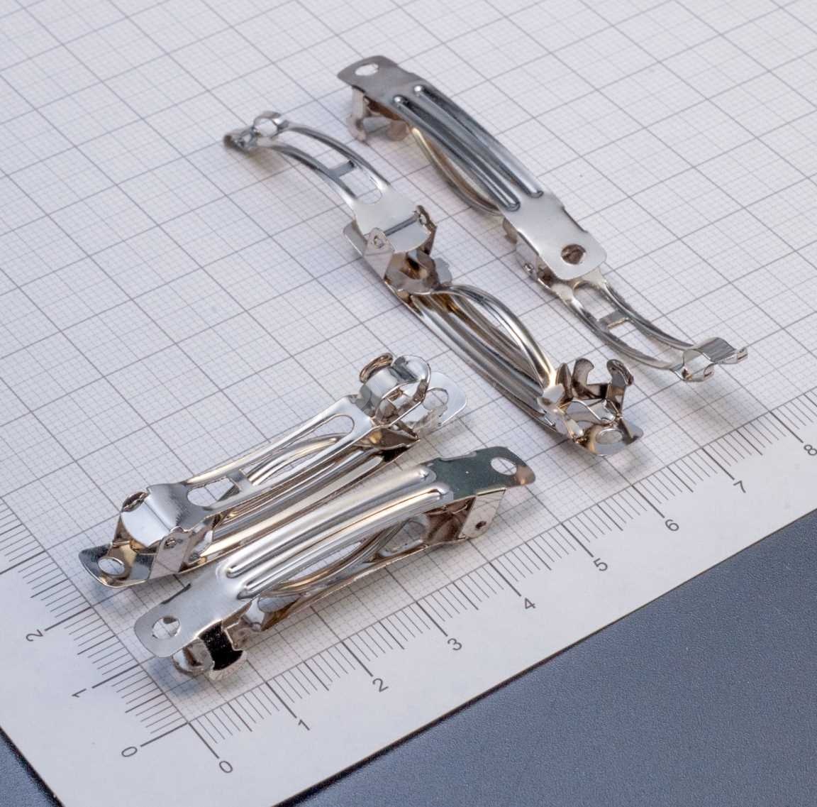 Основа для заколки-автомата, 50х7мм, железо, цвет платина.