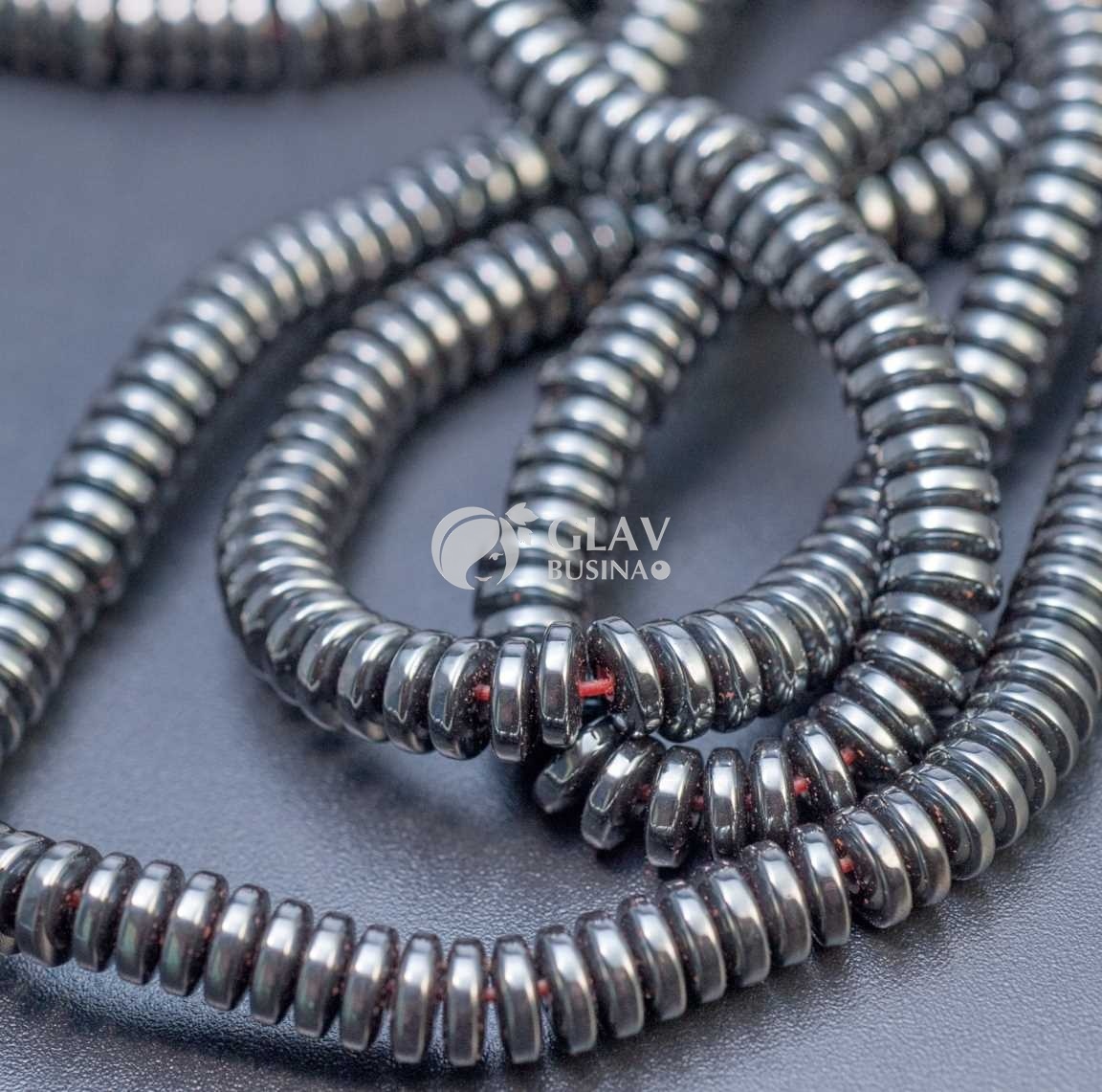 ОПТ (200 бусин) Бусина-хейши из немагнитного гематита, р-р 5х2мм, отв 1мм.