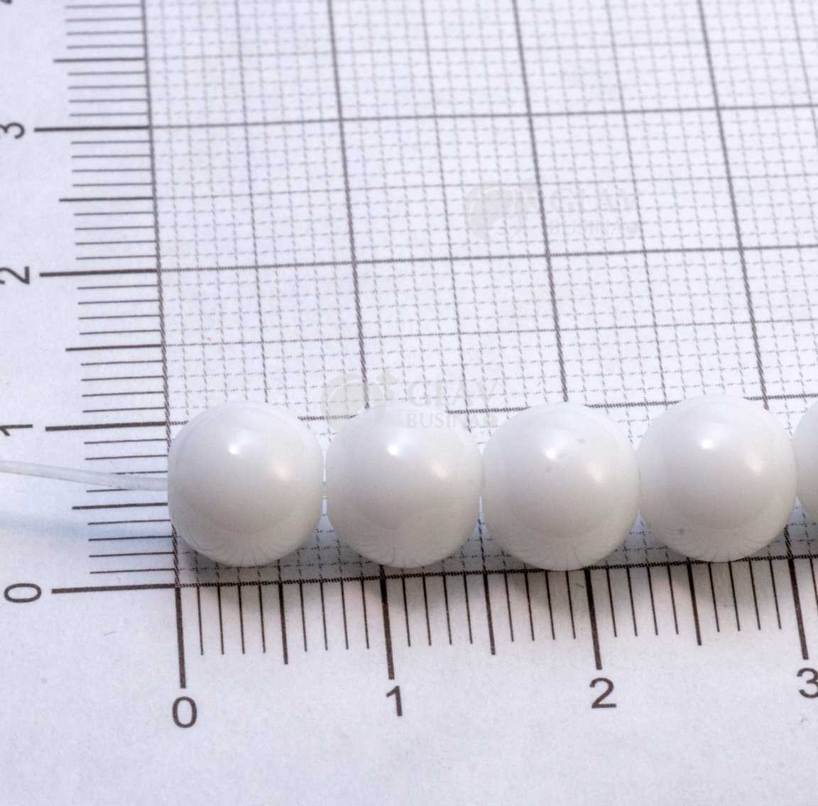 Фарфоровые бусины ручной работы, шар, р-р 8 мм, отв-е 1 мм, белые.