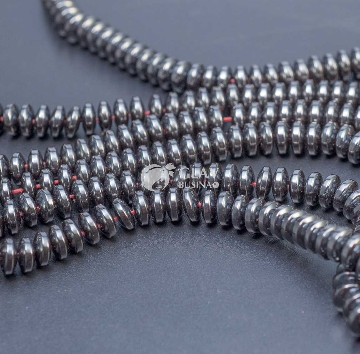 ОПТ (1000 бусин) Бусина-рондель из немагнитного гематита, р-р 6х3мм, отв 1мм.