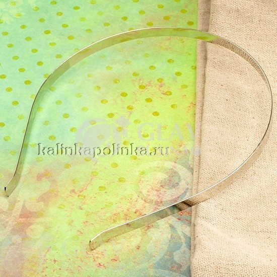 ОПТ (50 шт) Заготовка ободка для волос железная, цвет светлая платина, р-р 115х7мм.