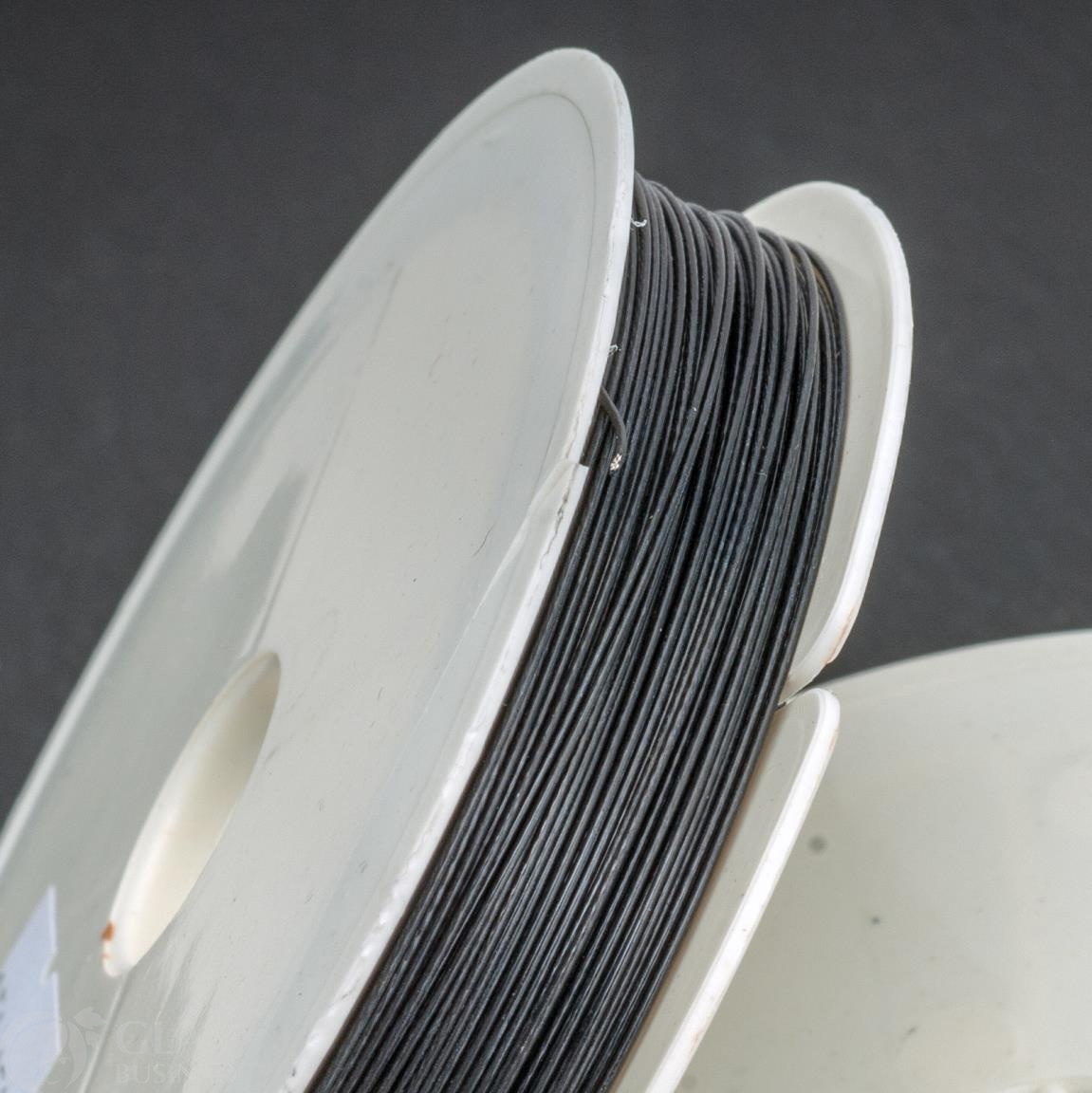 ОПТ (10 катушек) Ювелирный тросик (ланка) на катушке, диам. 0.50мм, длина ок. 31м, цвет черный.