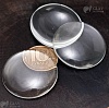 Кабошоны стеклянные, прозрачные, круглые, р-р 34.5-35х7мм.