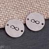Коннектор 1/1 из хиругрической стали Бесконечность, р-р 12х12х1.2мм, отв. 0.9мм, цвет натуральный.