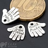 Подвеска Ладонь Hand made Sam metal, цвет чернёное серебро, р-р 12х12х1мм, отв-е 2мм.