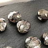 Уценка. Бусины хрустальные, граненые, круглые, полупрозрачные, серые, р-р 14х8мм, отв-е 1мм.