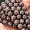 Бусины снежного обсидиана коричневые контрастные, р-р 10мм, отв-е 1.2мм.