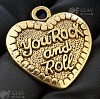 Подвеска You rock and roll, р-р 31х29мм, отв-е 2.7мм, цвет золото с чернением.