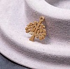 Пальма средняя, стальная подвеска, натуральная позолота 18k, р-р 13х12х0.8 мм, отв-е 1 мм.