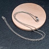 Цепочка с замочком, из хирургической стали, р-р 2.2х1.6х0.3мм, длина 44,5см, цвет натуральный.
