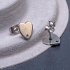 Сердечки, пусеты из хирургической стали, р-р 8х8х1мм, отв. 1мм, гвоздик 11х0.8мм, цвет стальной.