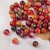 Бусины сафлорового агата, цвета от оранжевого до коричневого, россыпь.