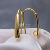 Швензы крючки стальные, натуральная позолота 18K, длина 21мм, штифт 0.7мм, петля разъемная 2мм.