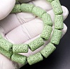 Бусины лавы, цилиндры, р-р 15х8мм, отв-е 2мм, цвет ментоловый.