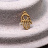 Хамса с сердечком, стальная подвеска, натуральная позолота 18k, р-р 12х8х0.8мм, отв-е 1мм.